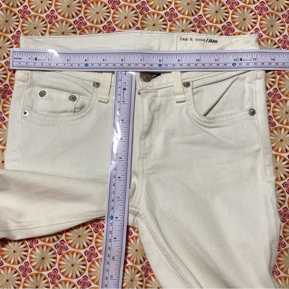 Rag & Bone White Skinny Distressed Jeans - Picture 3 of 16